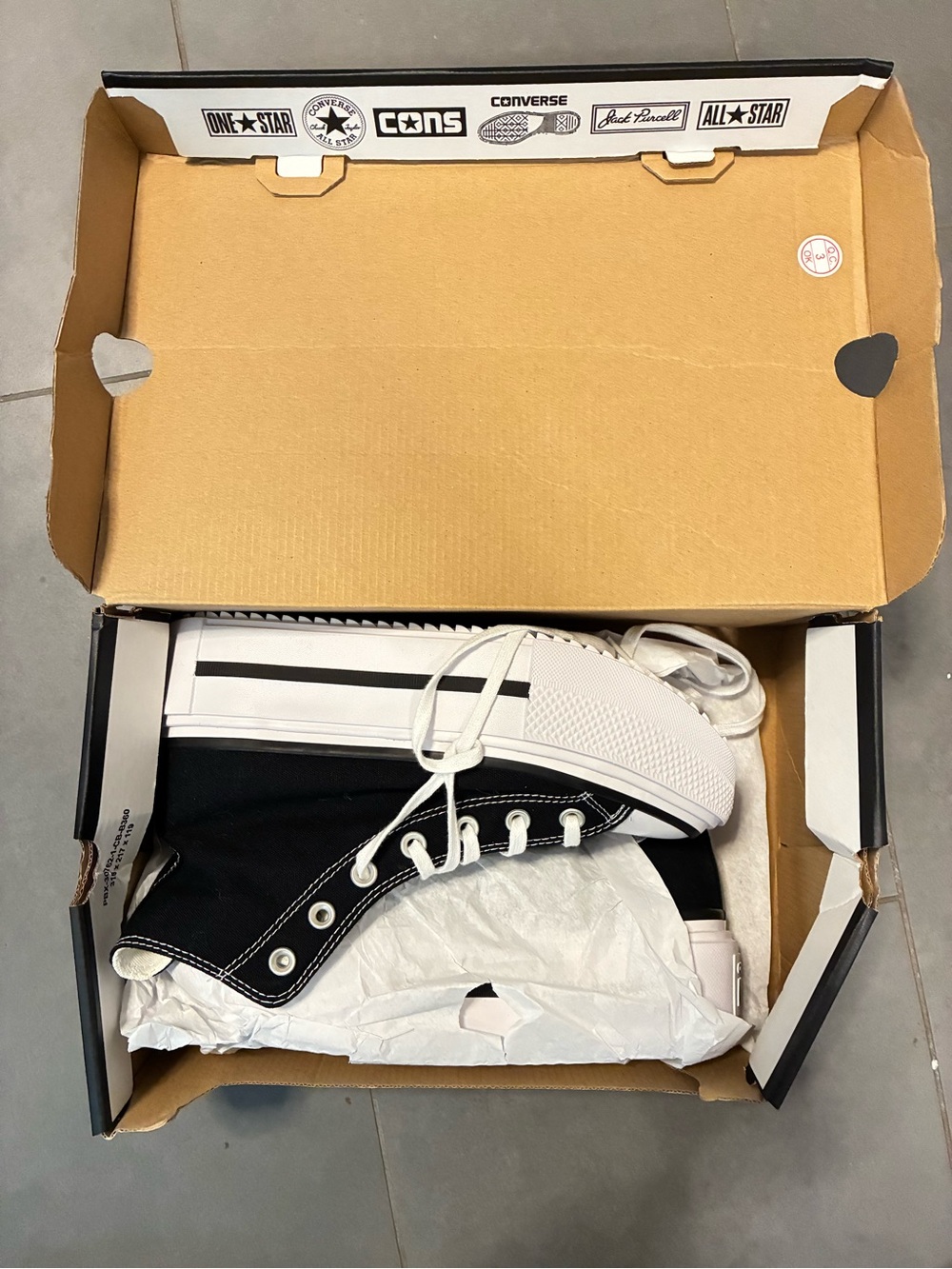 Converse Chuck Taylor All Star Lift Double Stack High-Top Sneaker Black & White - Picture 6 of 9